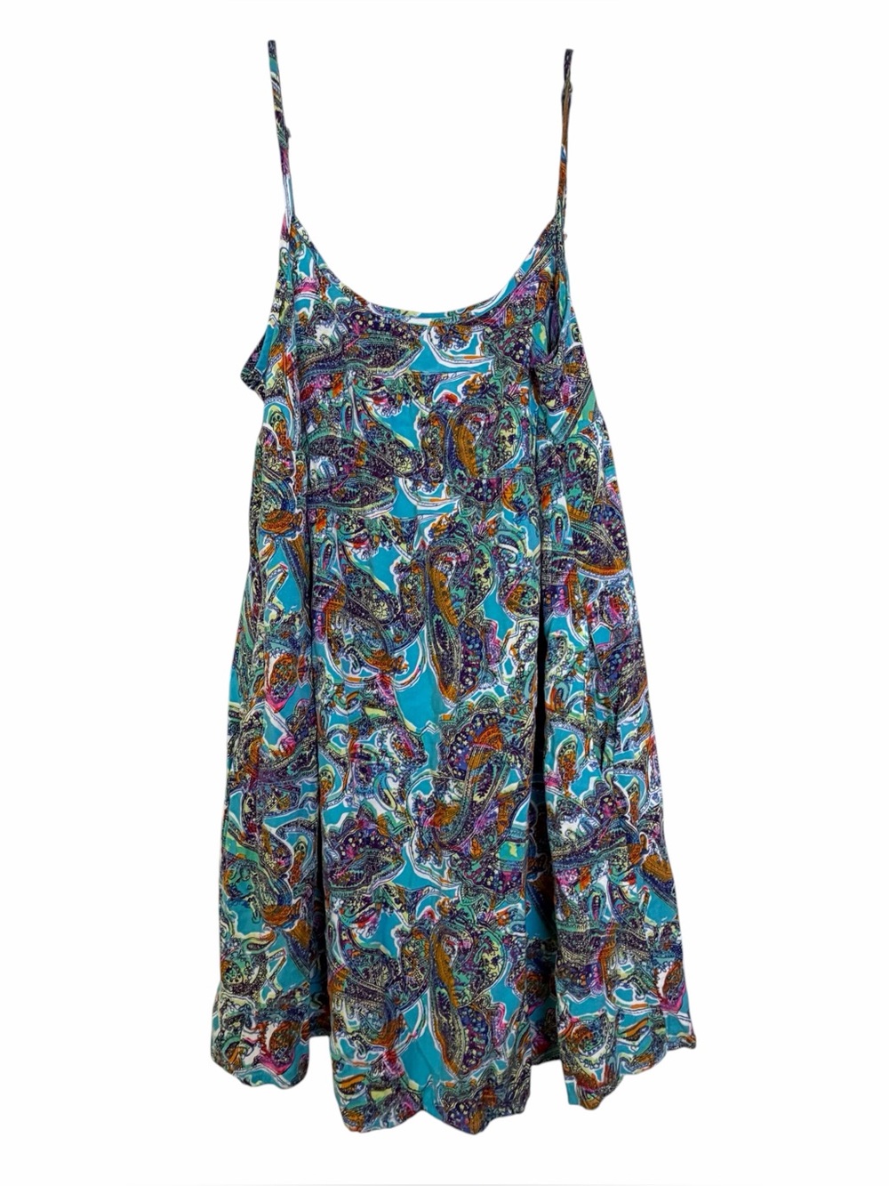 Wild Fable Babydoll Dress XS Smocked Boho Paisley Pockets
